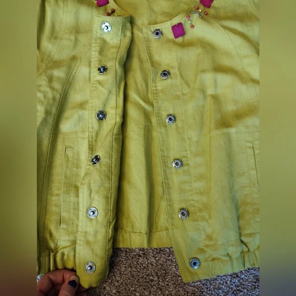 Ruby Rd. Lime Green Jacket Blazer - Picture 10 of 14